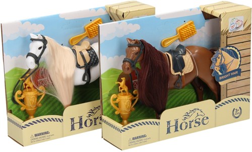 Cavallo giocattolo con pettine e trofeo - giocattolo cavallo per bambini