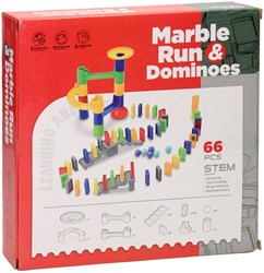 Pista di biglie giocattolo pista con domino set plastica 66 pezzi