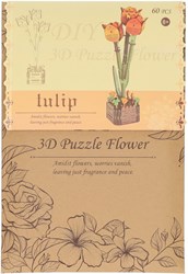 Lobbes kit costruzione tulipani in legno 3D - giocattolo creativo 60pz