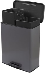 Curver pattumiera a pedale separatore rifiuti duo 26L+26L cool grey plastica