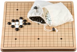 Longfield Games gioco Go 36 cm - Gioco strategico in legno con pietre di vetro