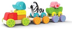 Edushape Treno di Blocchi di Legno Happy Zoo - 10 pezzi