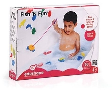 Edushape Giocattoli da bagno Pesce Divertimento - 4 canne da pesca & 36 pesci in scatola-2