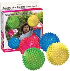 Edushape Sensoriali Palle Piccole set di 4 in CB -10cm
