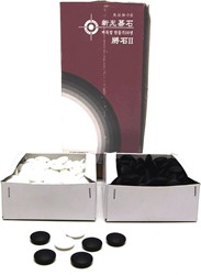 HOT Games Set di pietre Go in vetro bianco/nero 20x7mm.2x180