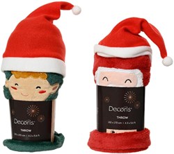 Decoris coperta natalizia per bambini 100x70cm rosso poliestere