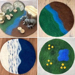 Cosy tappetini paesaggio in feltro set gioco 3 pezzi per gioco creativo