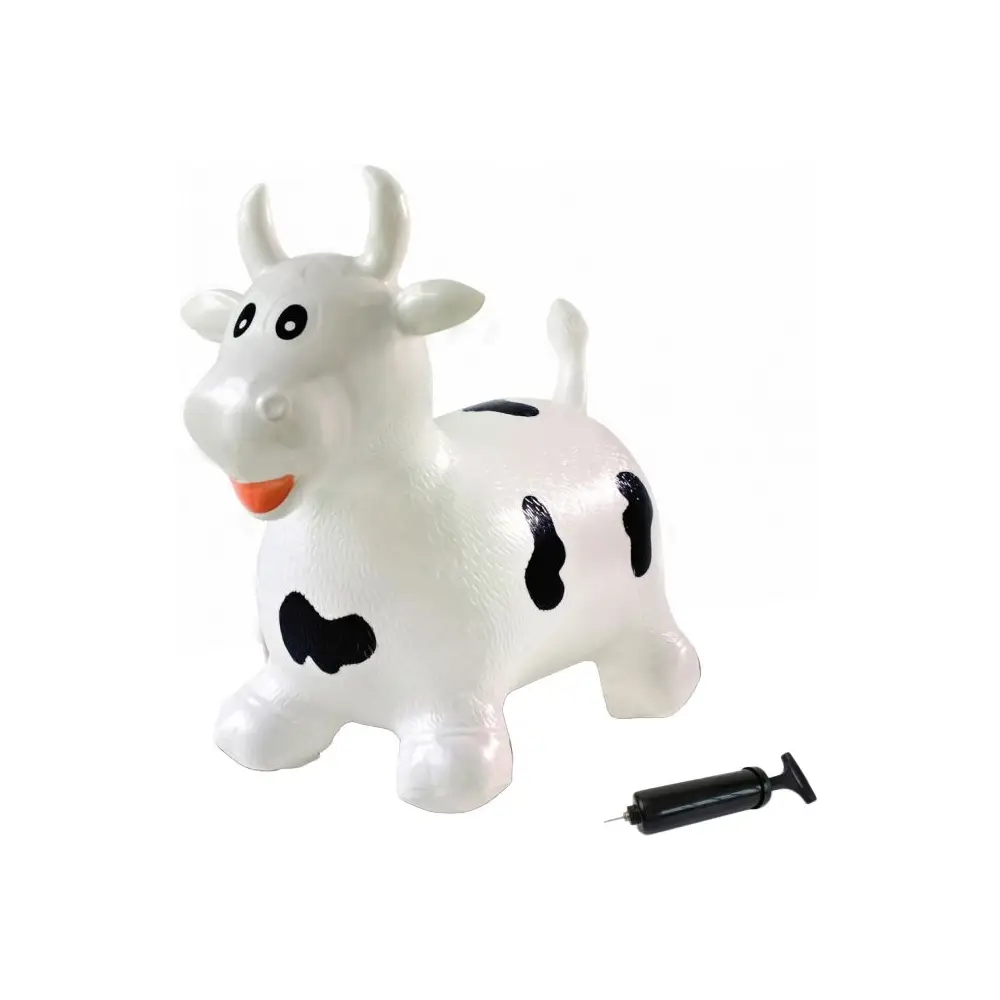 Jamara palla saltellante mucca bianco-nera con pompa - giocattolo animale saltellante