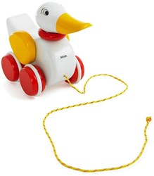 Brio giocattolo in legno - Anatra da trainare bianca - giocattolo sostenibile per bambini