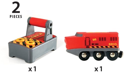 Brio treno RC locomotiva rossa con telecomando - trenino giocattolo-2
