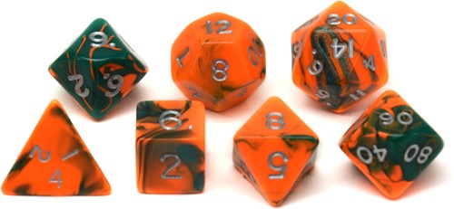 HOT Games Dobbelstenen Toxic Oranje/Groen 7 ass za