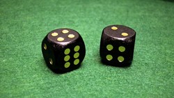 HOT Sports + Toys dado 16mm legno nero-oro accessorio gioco di lusso