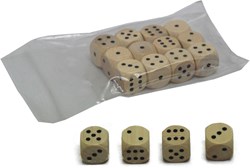 HOT Sports + Toys dadi in legno 16mm con punti neri 12 pezzi