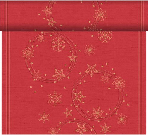 Duni runner da tavola Natale rosso 3-in-1 Star Shine 40x480cm carta