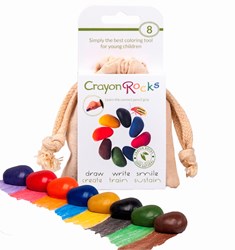 Crayon Rocks pastelli a cera in sacchetto di cotone - 8 colori creativi