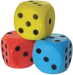 Grande dado morbido in schiuma giallo 16cm - giocattolo da gioco