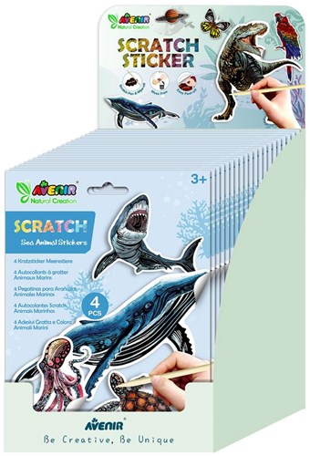 Avenir museo e arte adesivi scratch animali marini giocattolo creativo
