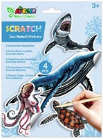 Avenir museo e arte adesivi scratch animali marini giocattolo creativo-2