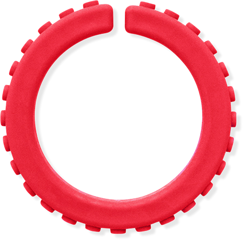 ARK Therapeutic bracciale da masticare giocattolo sensoriale rosso grande Getextureerde kauwarmband om te draaien om de pols, alternatief voor kauwen op mouwen, voor kinderen en volwassenen.