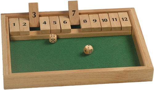HOT Games Shut the box gioco di dadi 12 cy.31x23x3cm.