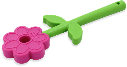 ARK Therapeutic giocattolo da masticare Flower Wand - giocattolo sensoriale rosa Tweekleurige kauwstaaf met bloemvorm, geschikt voor kauwen met kiezen én voortanden.
