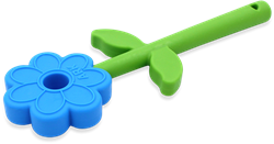 ARK Therapeutic giocattolo da masticare Flower Wand giocattolo sensoriale blu Tweekleurige kauwstaaf met bloemvorm, geschikt voor kauwen met kiezen én voortanden.