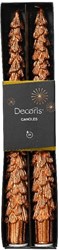 Decoris candela da tavola albero di Natale rame 25cm set 2 candele festive