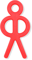 ARK Therapeutic giocattolo da mordere stick figura rossa bambini Kauwbaar poppetje met lange armen om ook de achterste kiezen te bereiken.