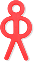 ARK Therapeutic giocattolo da mordere stick figura rossa bambini Kauwbaar poppetje met lange armen om ook de achterste kiezen te bereiken.