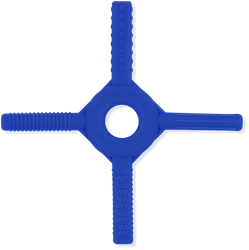 ARK Therapeutic giocattolo da masticare fidget sensoriale blu scuro standard Handkauwtool met 4 texturen die ook dienst doet als fidget voor focus en concentratie.