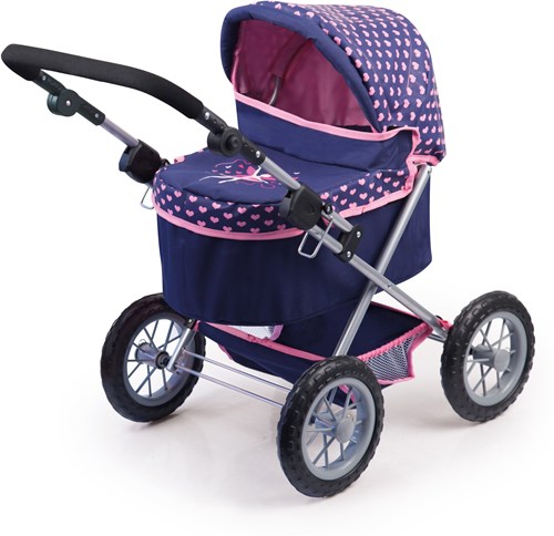 Bayer Chic 2000 passeggino per bambole Trendy blu e rosa manico regolabile-3