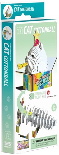 Eugy puzzle 3D - Gatti Cottonball - kit creativo in cartone ecologico-3
