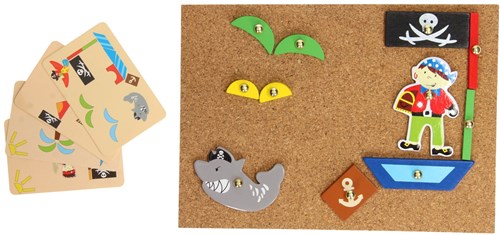 Hamertje Tik Pirata giocattolo in legno gioco creativo tema pirata