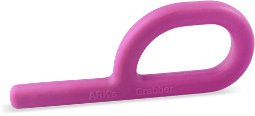 ARK Therapeutic gioco da mordere Grabber Original magenta strumento orale sensoriale Klassieke P-vormige handkauwtool, ontwikkeld door een logopedist, voor kauwoefening en zelfregulatie.