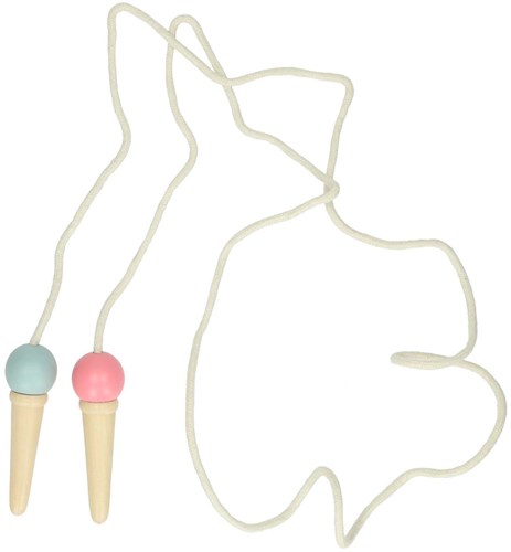 Lobbes corda per saltare in legno gelati 200cm giocattolo colorato-2