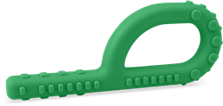 ARK Therapeutic giocattolo da masticare sensoriale verde XXT extra resistente Grabber-kauwtool met 3 texturen, ook geschikt voor eettherapie en sensorische opbouw.