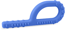 ARK Therapeutic giocattolo da mordere sensoriale blu XXT Grabber-kauwtool met 3 texturen, ook geschikt voor eettherapie en sensorische opbouw.