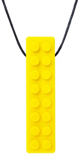 ARK Therapeutic collana da mordere Brick Stick giocattolo sensoriale giallo Getextureerde bakstenen kauwhanger voor sensory seekers, geeft rijke orale input voor kinderen en volwassenen.
