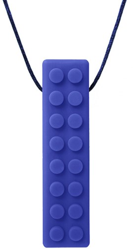 ARK Therapeutic giocattolo da masticare Brick Stick blu scuro Getextureerde bakstenen kauwhanger voor sensory seekers, geeft rijke orale input voor kinderen en volwassenen.