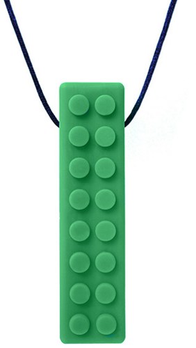 ARK Therapeutic giocattolo da masticare collana Brick Stick verde XXT Getextureerde bakstenen kauwhanger voor sensory seekers, geeft rijke orale input voor kinderen en volwassenen.