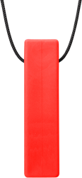ARK Therapeutic collana da masticare giocattolo Brick Stick rosso plastica Gladde bakstenen kauwhanger voor de kiezen achterin de mond, voor kinderen en volwassenen.