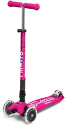 Micro monopattino Maxi Deluxe pieghevole LED rosa neon bambini