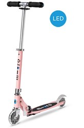 Micro monopattino per bambini LED - regolabile, pieghevole, rosa, ruote luminose