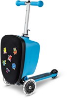 Micro monopattino valigia LED Patch & Play blu - scooter e bagaglio