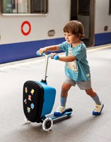 Micro monopattino valigia LED Patch & Play blu - scooter e bagaglio-3