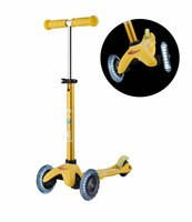 Micro Monopattino Bambini Mini Deluxe LED Giallo - Regolabile e Durevole