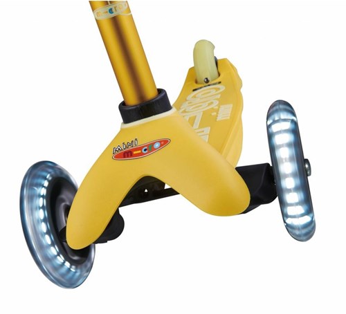 Micro Monopattino Bambini Mini Deluxe LED Giallo - Regolabile e Durevole-2