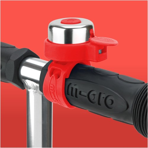 Micro campanello bici rosso - Accessorio monopattino - Impermeabile e flessibile-2