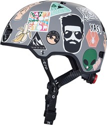Micro casco bici ABS Deluxe Sticker L con LED e chiusura magnetica