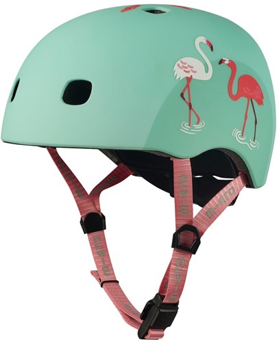 Micro casco bici Flamingo menta con luce LED per bambini taglia M